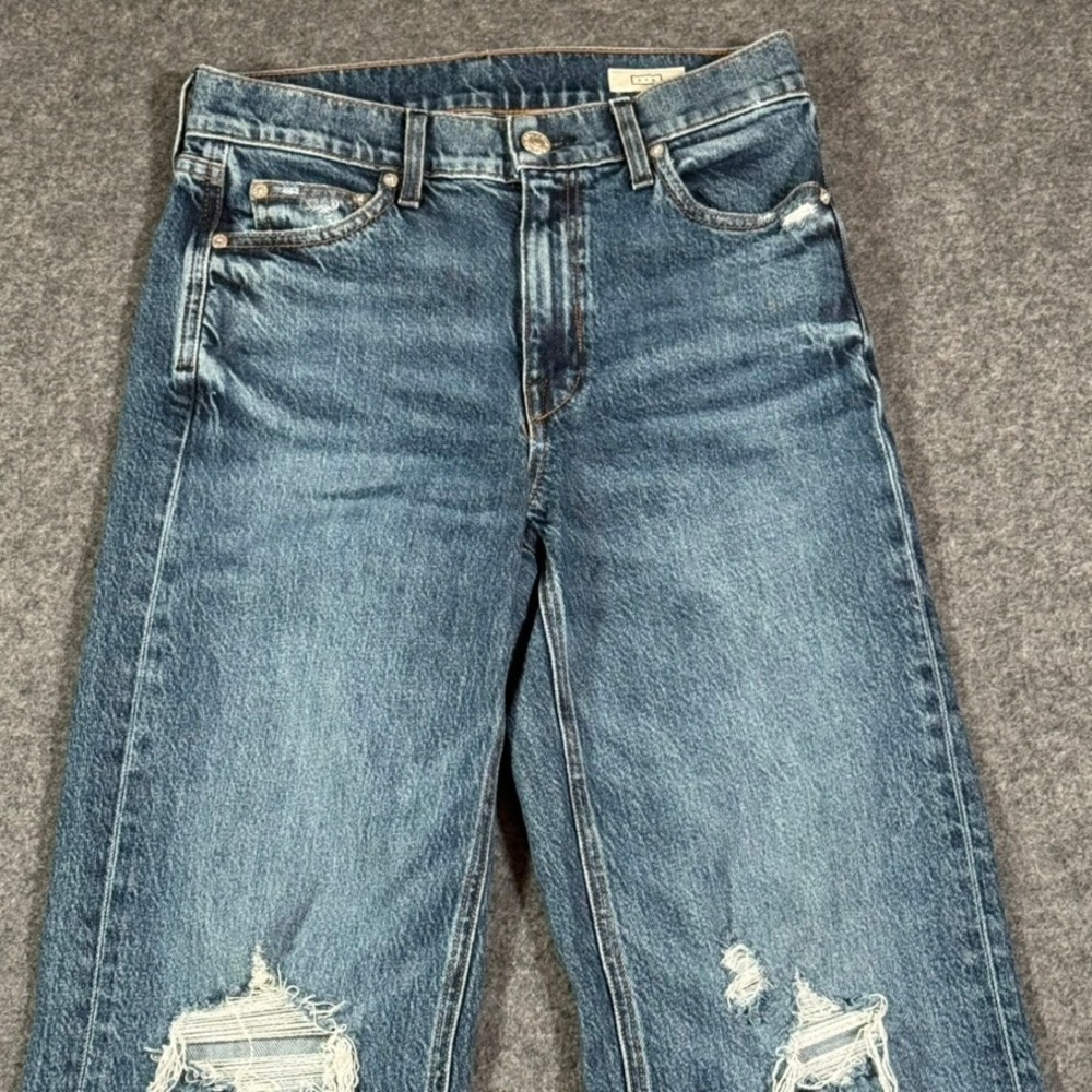 AYR The Secret Sauce Wide Leg Distressed Jeans Medium Wash Blue Size 26 Made LA - Picture 3 of 12